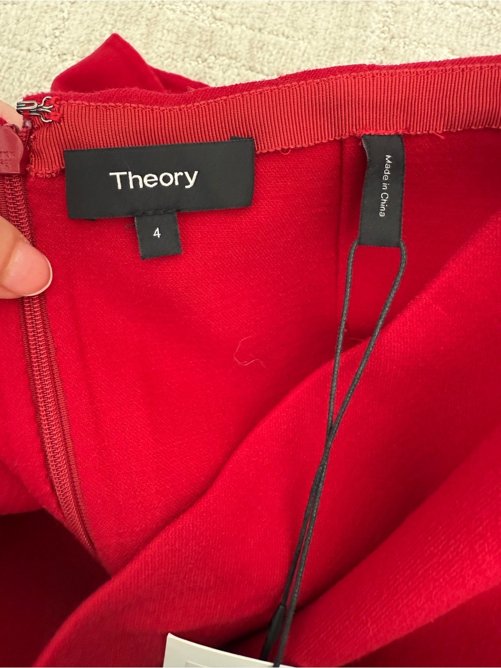 Theory Red Mini Skirt with Clean A-Line - Picture 8 of 9